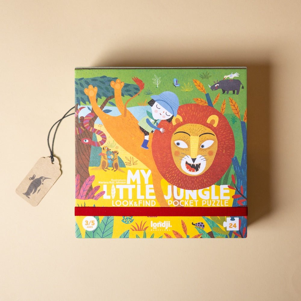 24-piece-look-and-find-pocket-puzzle-my-little-jungle box with a lion illustration on a beige background