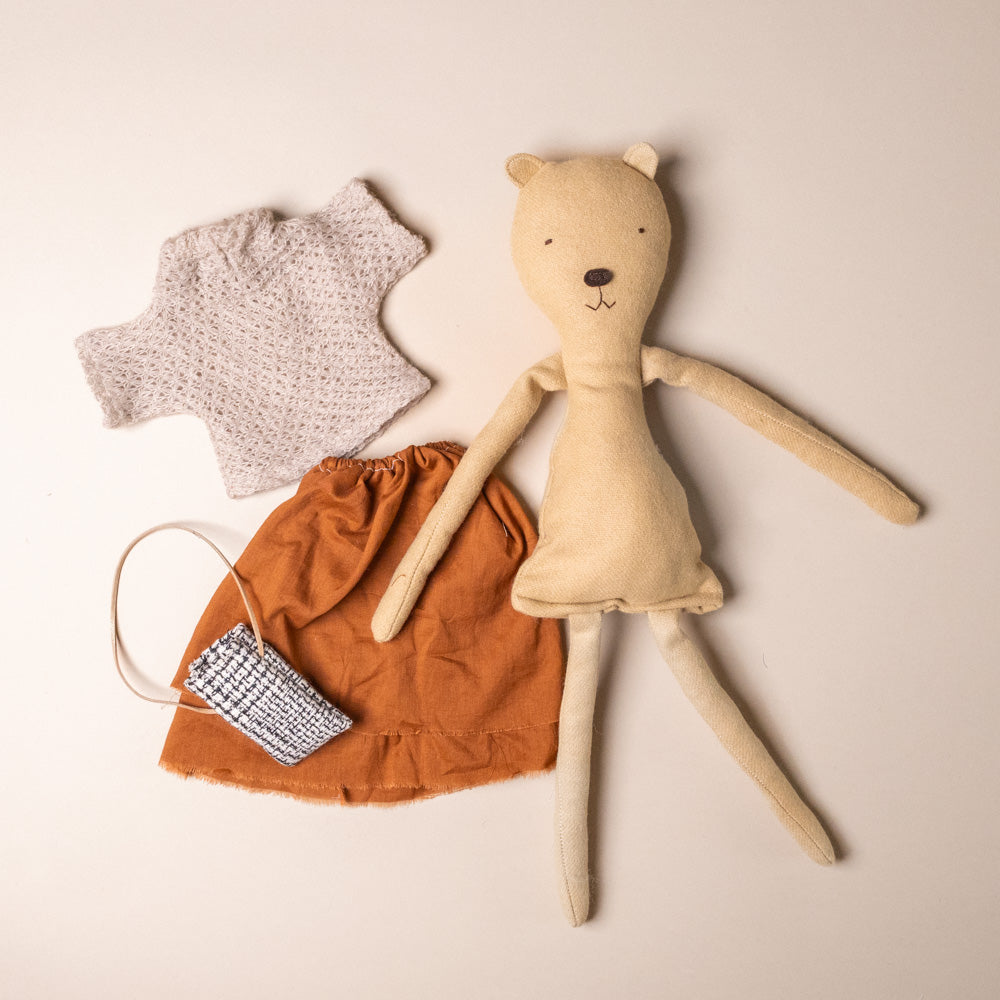 agatha-the-bear-french-knit-sweater-and-clay-morning-skirt-with-bag-stuffed-animal