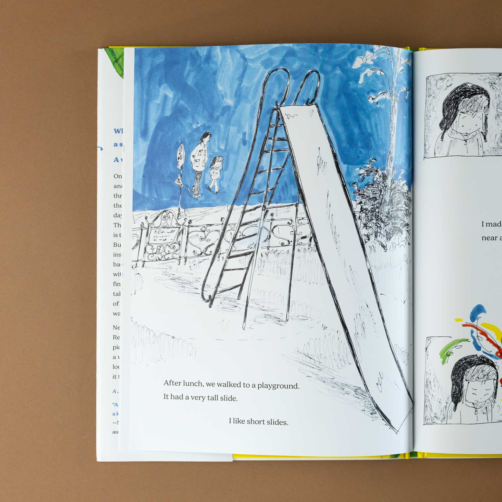 anything-illustration-of-a-tall-slide-and-text-of-a-girl-liking-short-slides