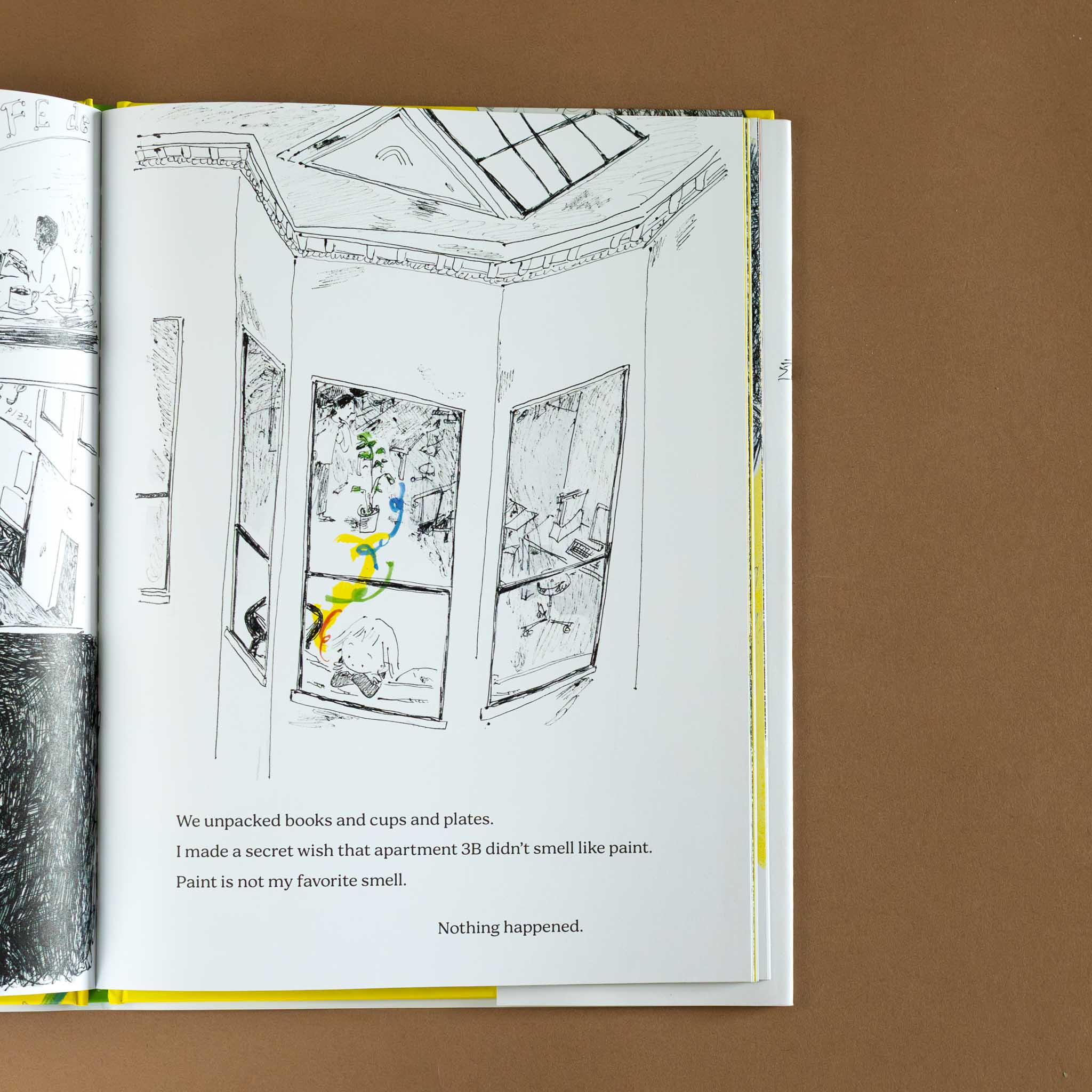 anything-illustration-of-girl-looking-out-apartment-window-bored-and-text-nothing-happened