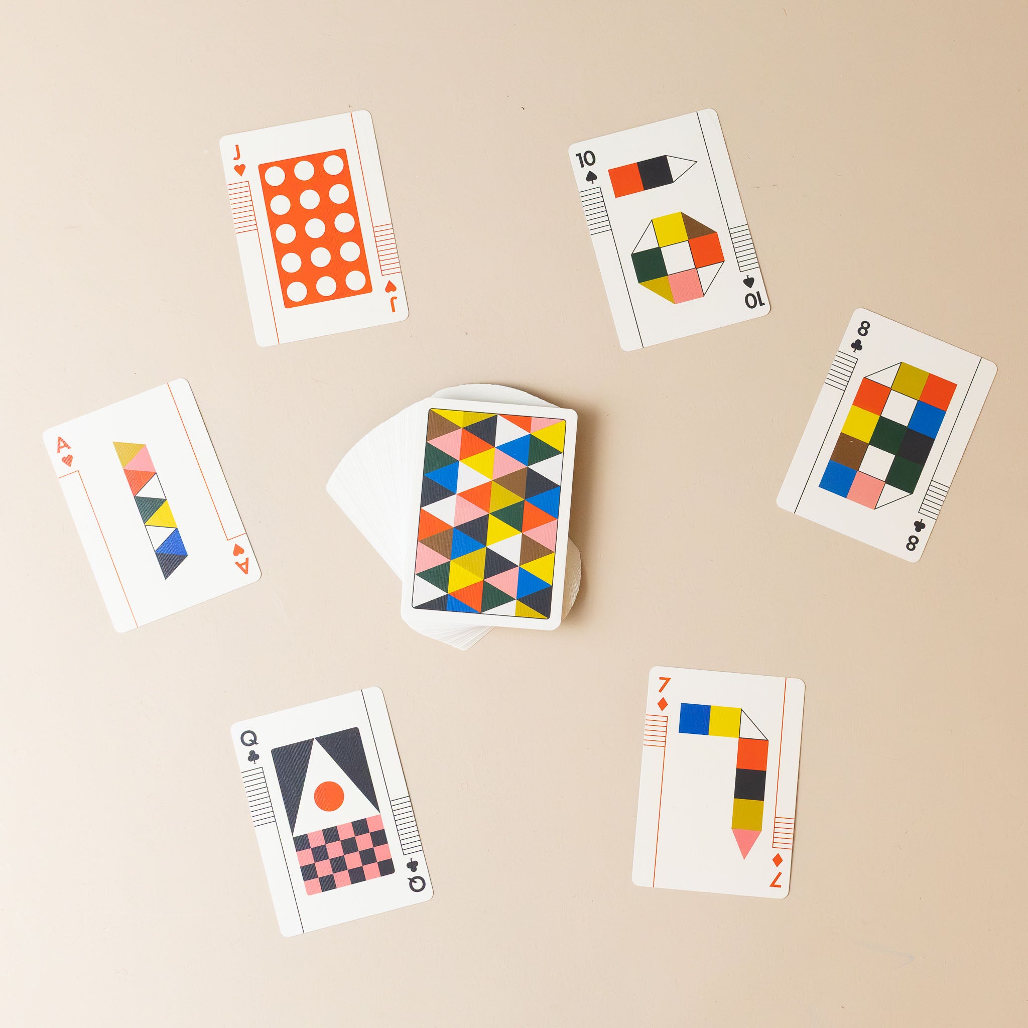 artisan-playing-cards--eames-the-little-toy-box-with-colorful-geometric-pattern-faces