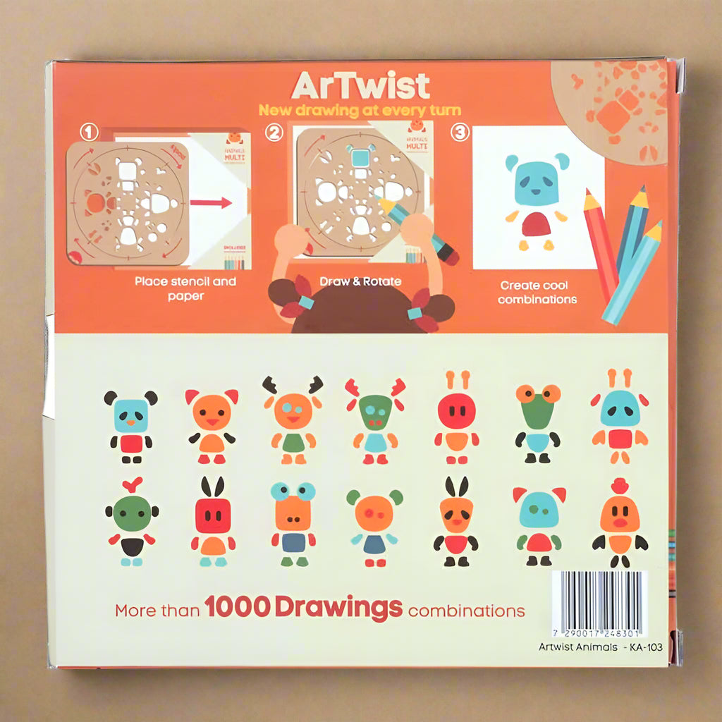 artwist-art-kit-animals packaging with illustrations and text on a white background