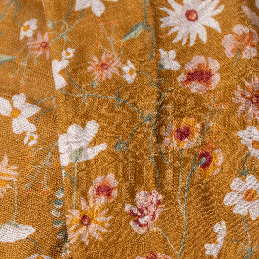bamboo-burpie-set-wildflowers Floral pattern on a textured fabric background