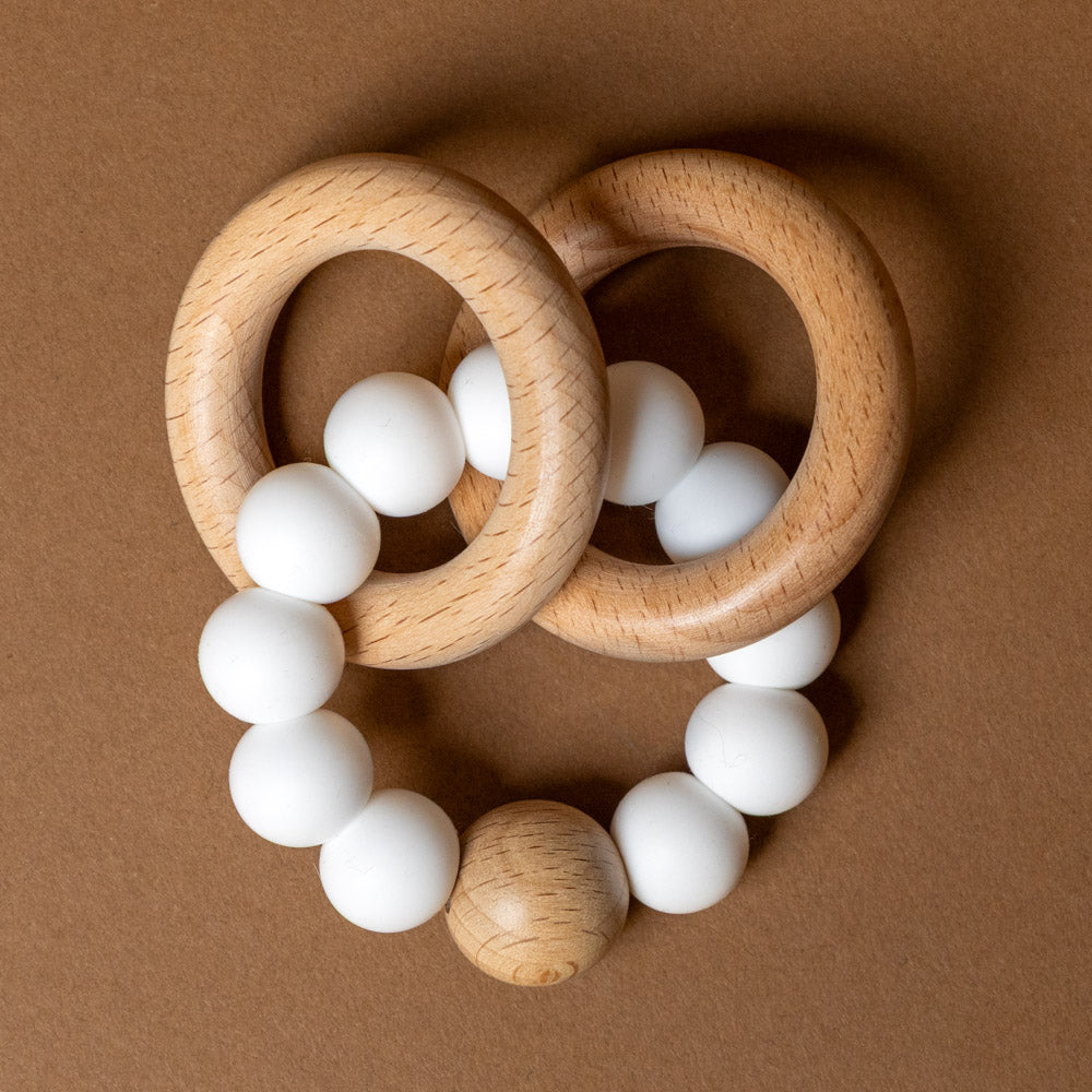 Beechwood Teether Ring Set | Milk