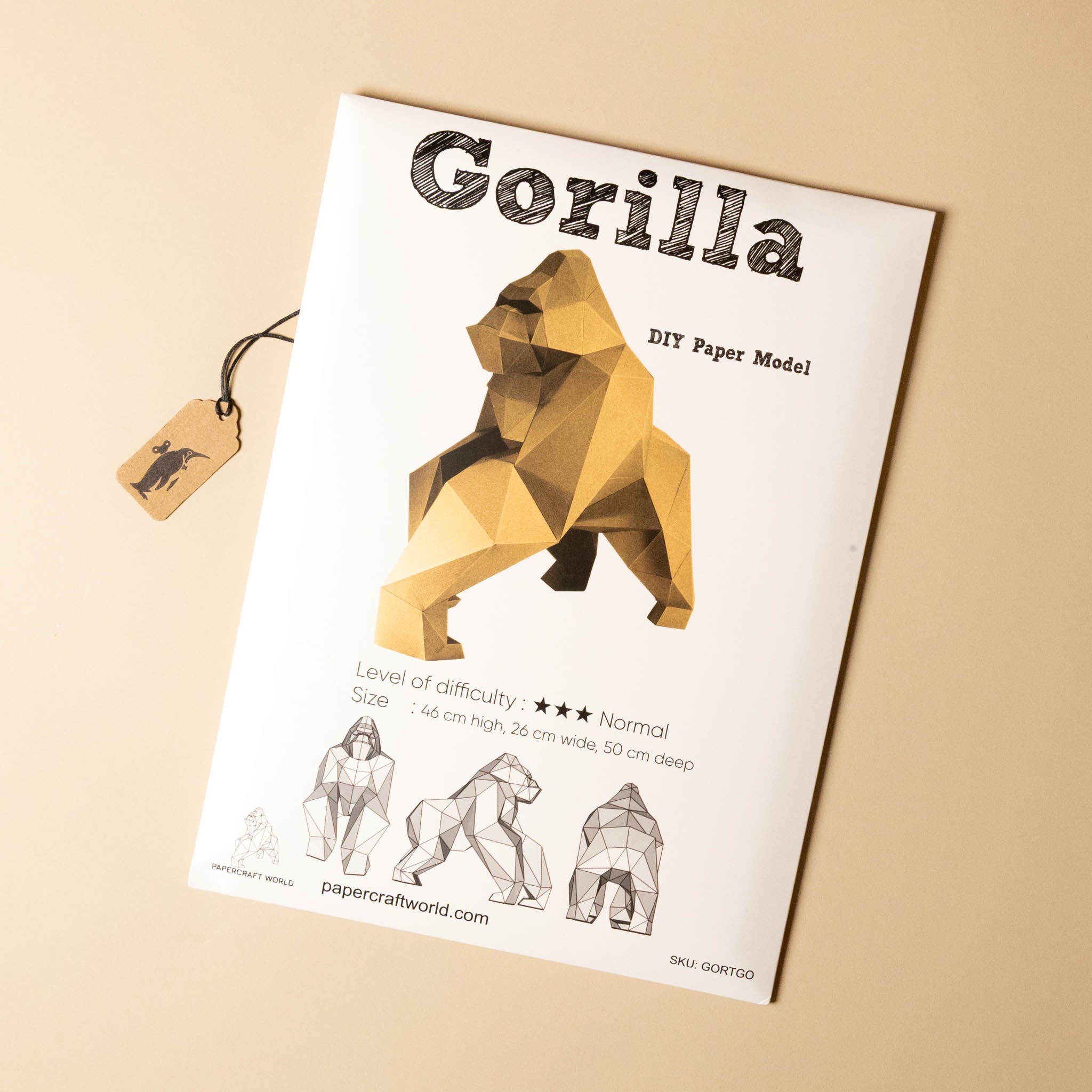 build-your-own-3-d-origami-gorilla-model-kit-limited-edition
