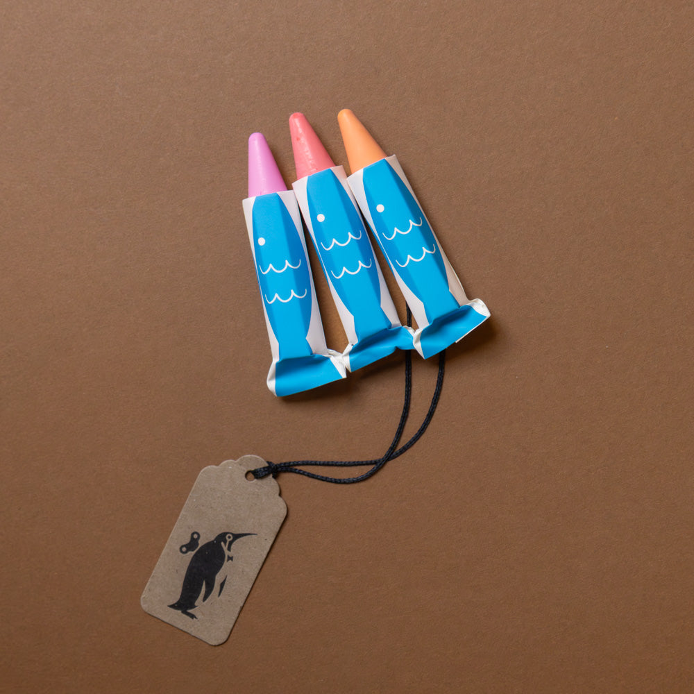 Buttery Soft Rice Wax Bath Crayons | 3pc Coral