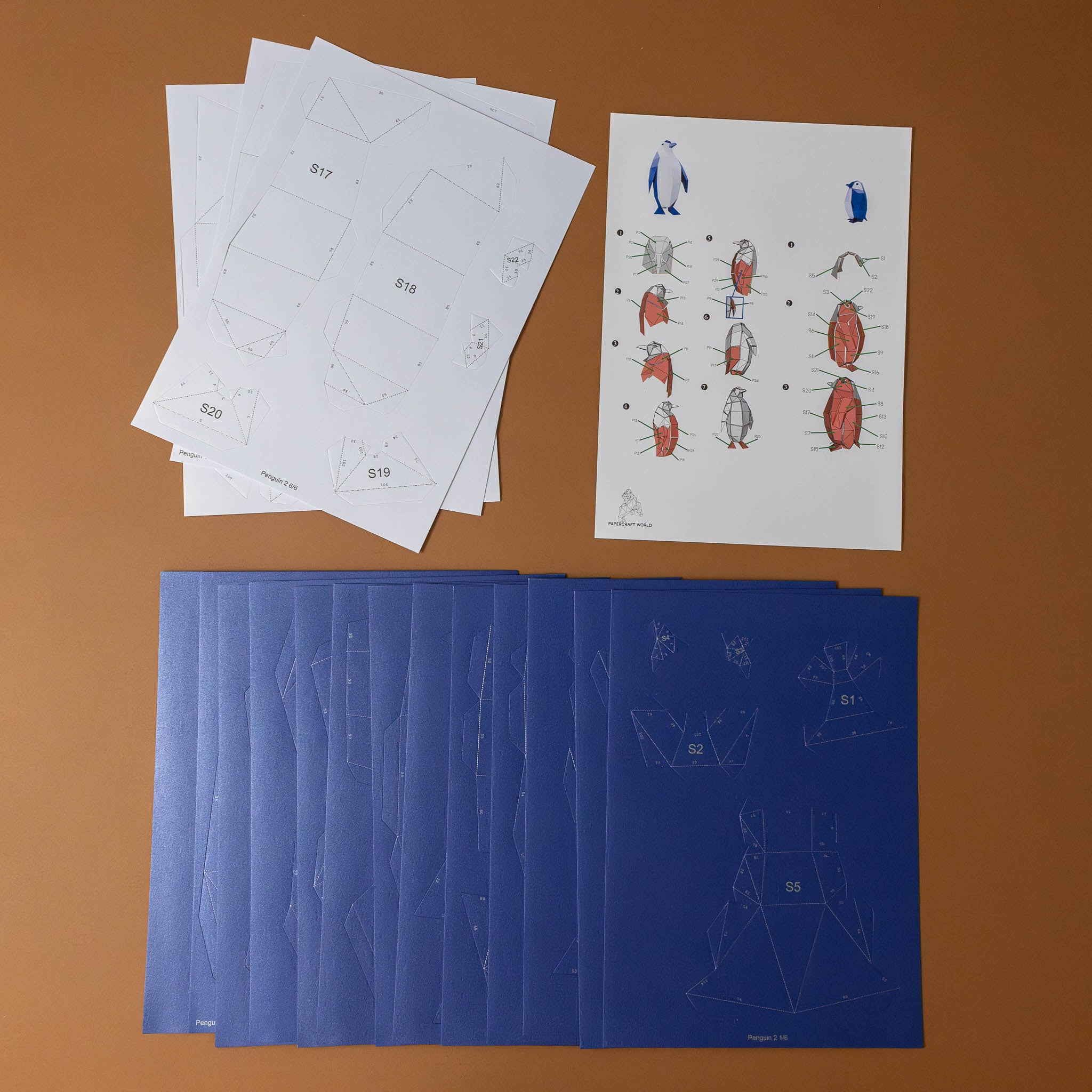 create-your-own-3-d-origami-penguin-duo-model-kit-pieces-and-instructions