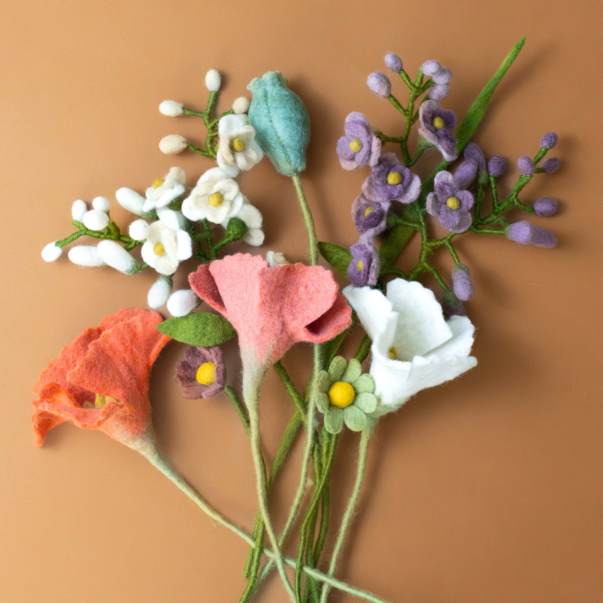 felt-wisteria-stem-lavender-white-poppy-seed-head-coral-raspberry