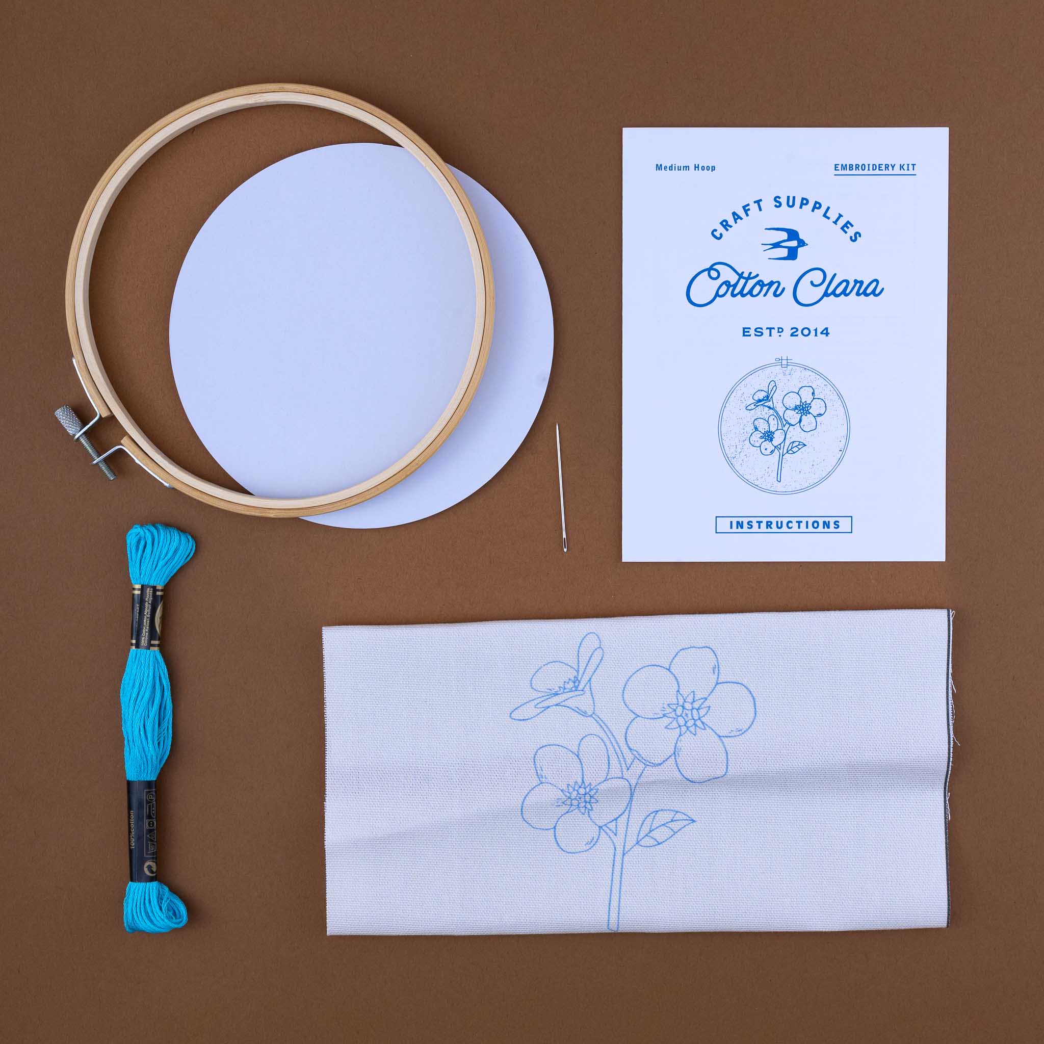 hoop-embroidery-kit-forget-me-not-kit-parts-blue-thread-hoop-pattern