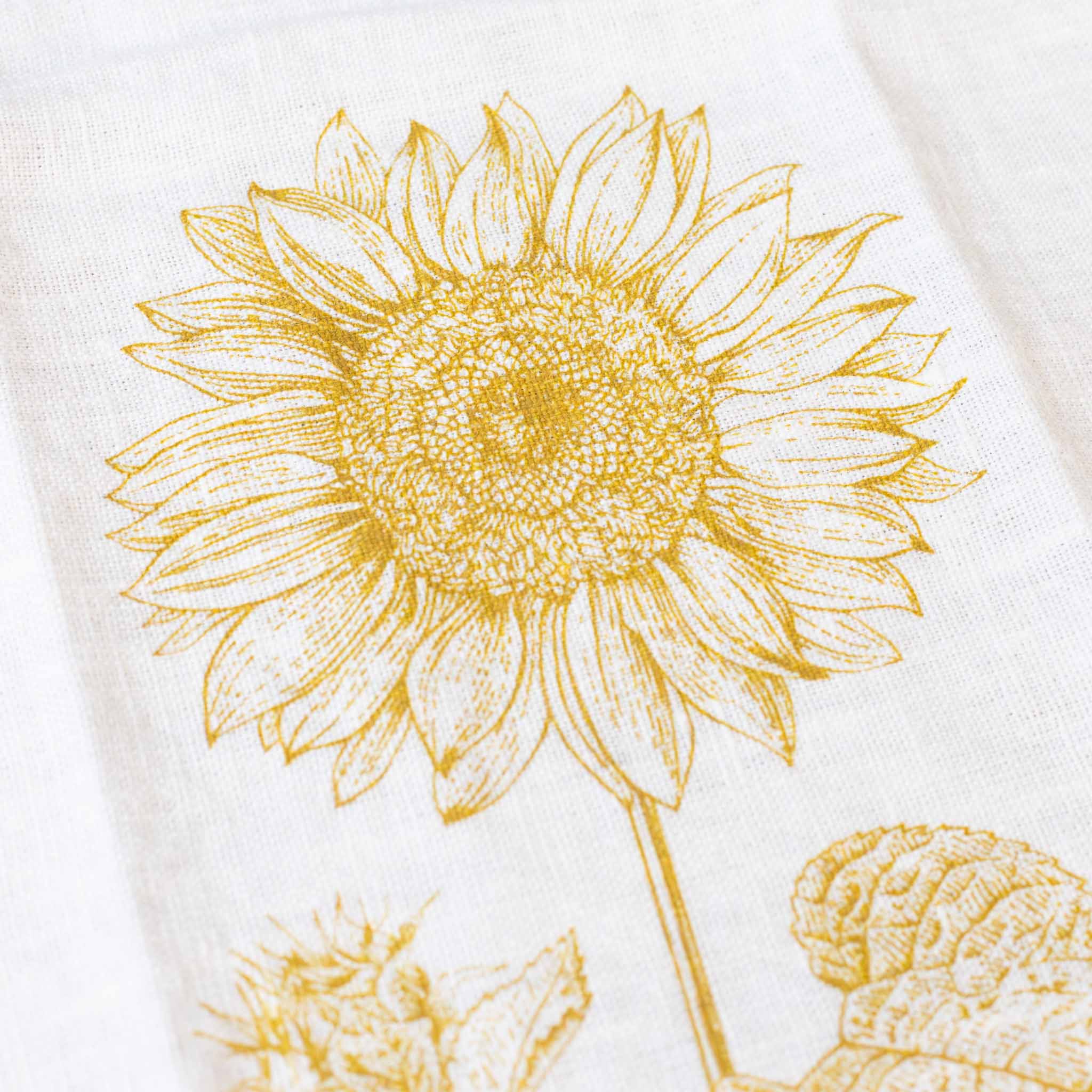 linen-tea-towel-yellow-sunflower-detail