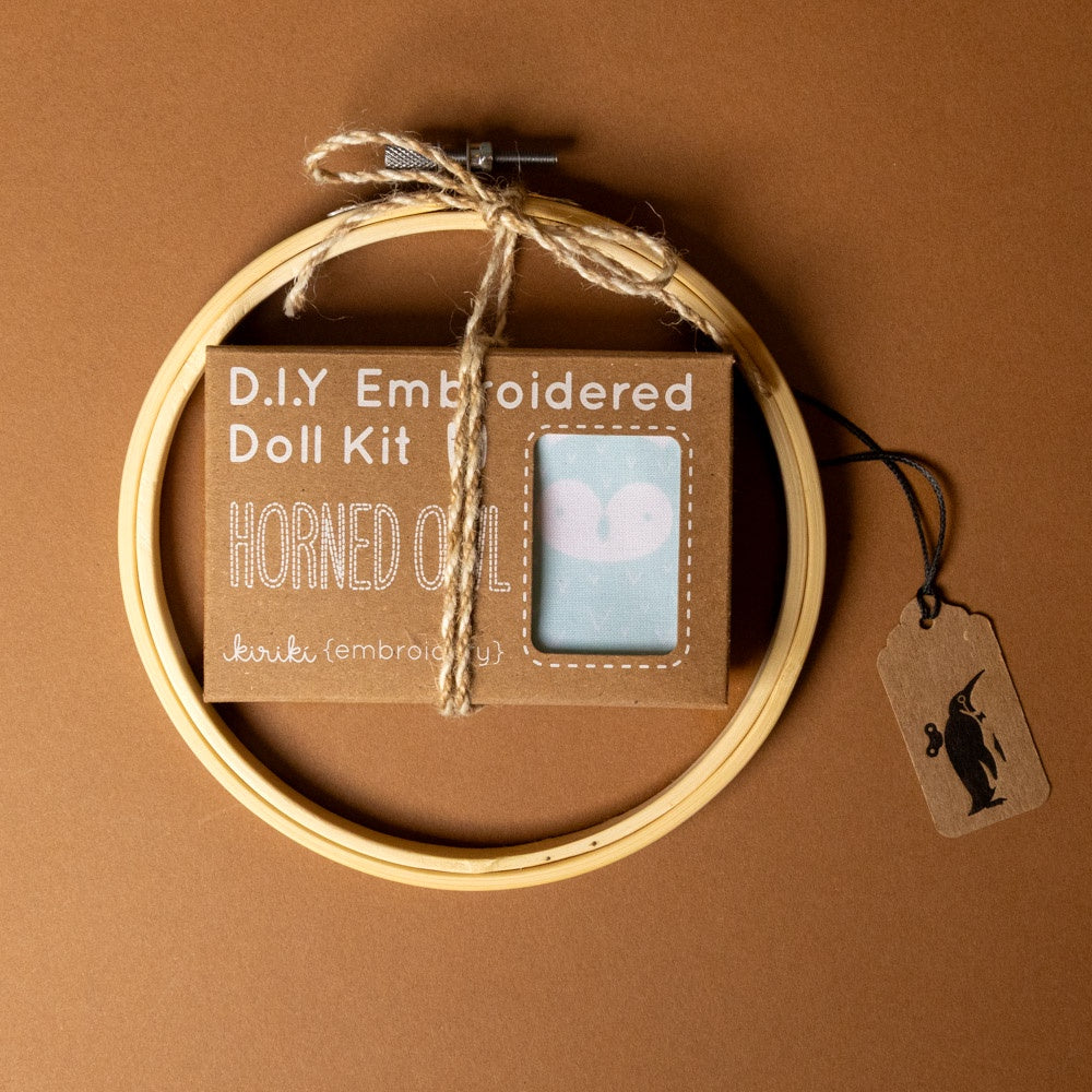 Make Your Own Embroidered Animal Kit | Horned Owl