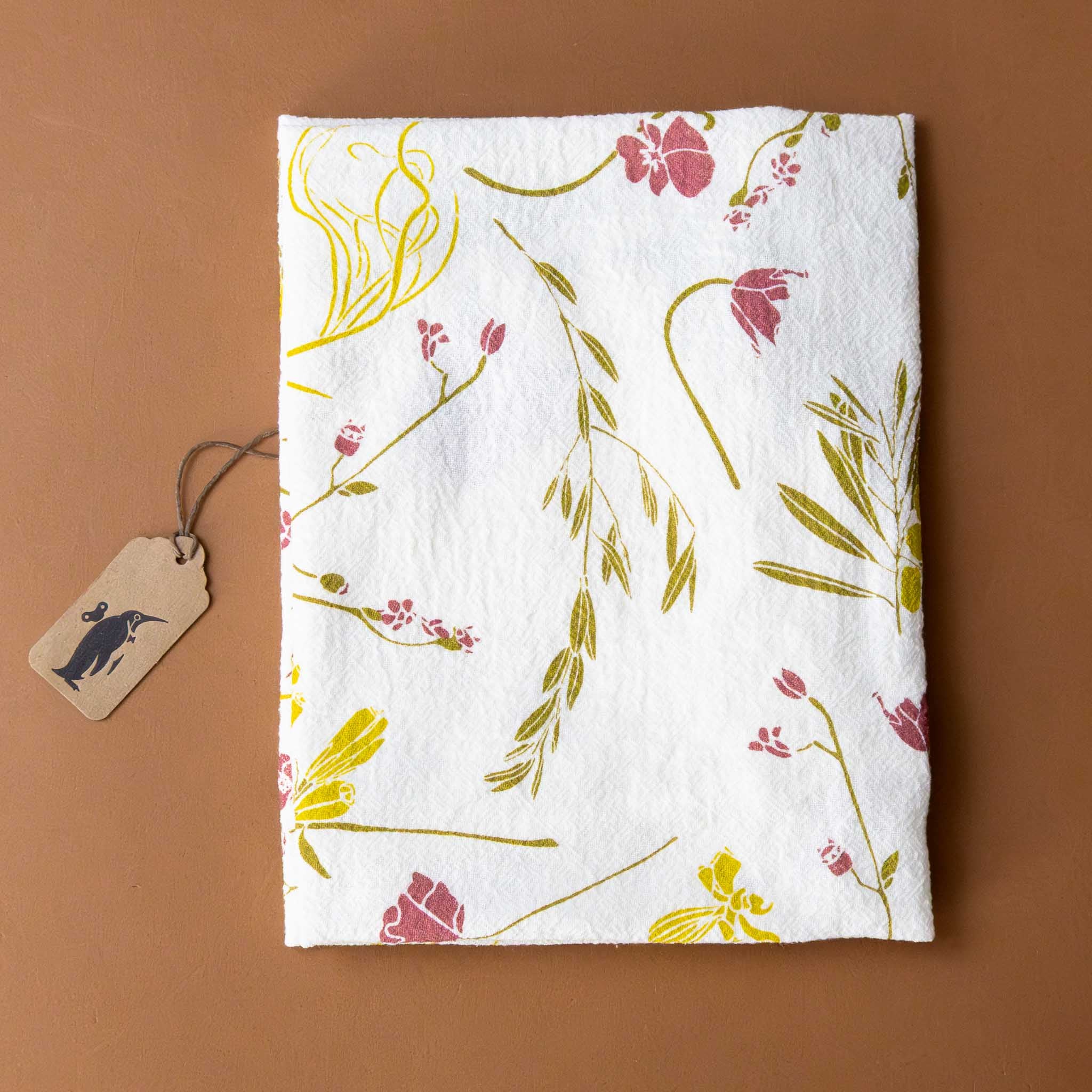 olive-grove-kitchen-towel-pink-yellow-flowers