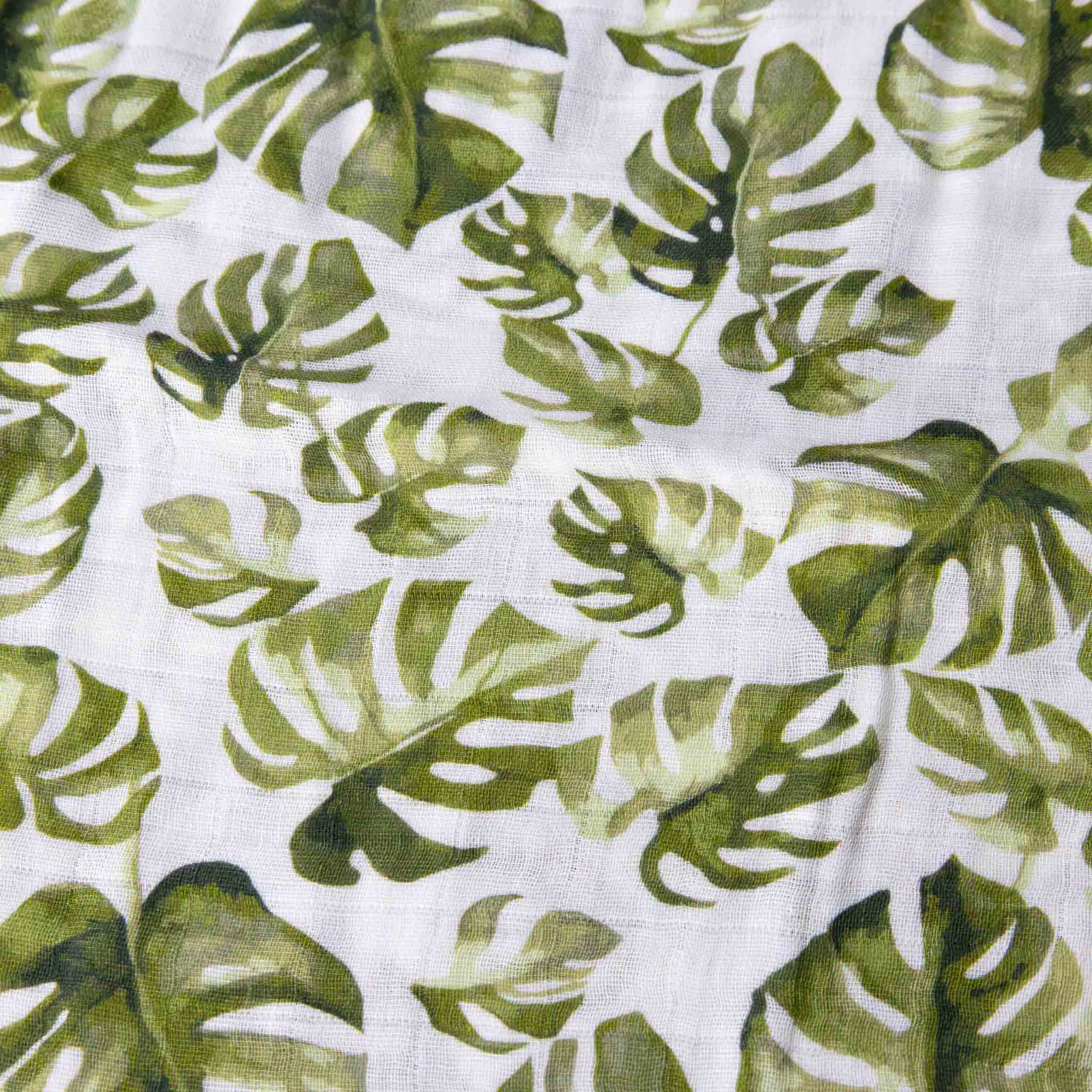 organic-cotton-swaddle-monstera-leaf-detail