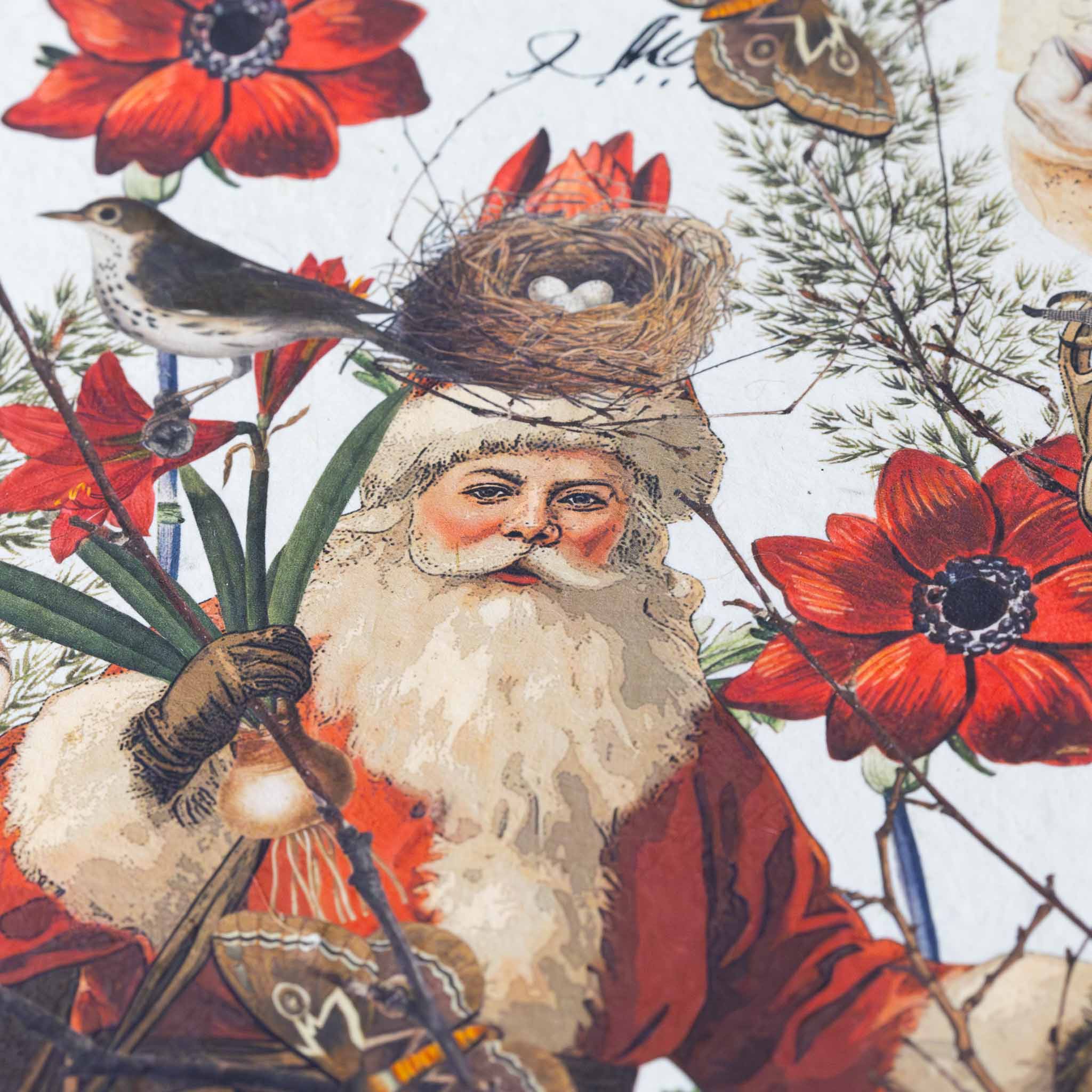 paper-print-everything-is-beautiful-image-of-santa-birdsnest-and-deer-along-with-red-flowers-with-script-text-and-scroll