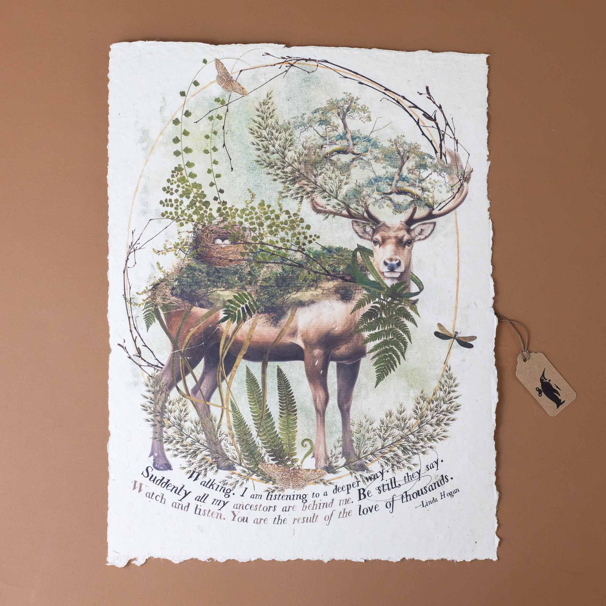 paper-print-watch-and-listen-deer-with-ring-of-ferns-and-linda-hogan-quote
