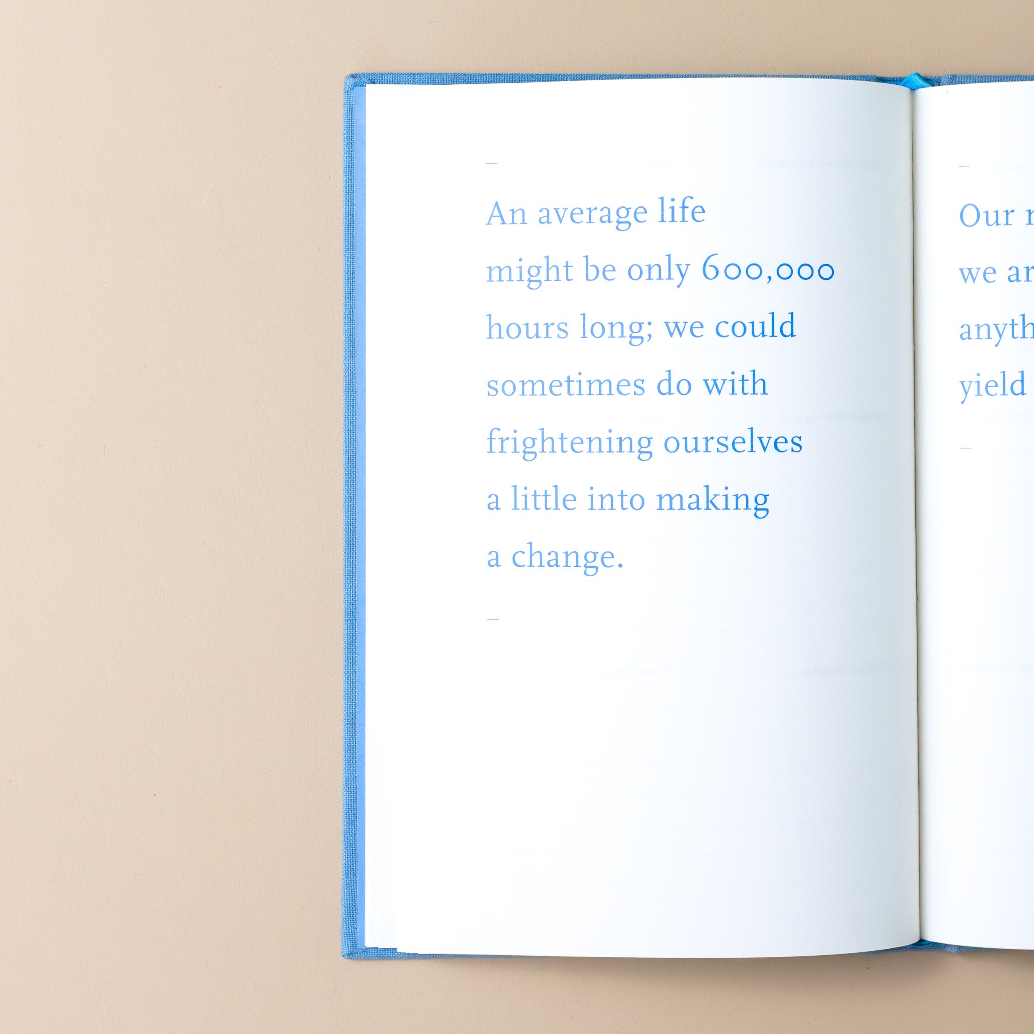 self-reflection-journal-writing-prompt-guide-interior-page-with-text-an-average-life-might-only-be-600000-hours-long-we-could-sometimes-do-with-frightening-ourselves-a-little-into-making-a-change