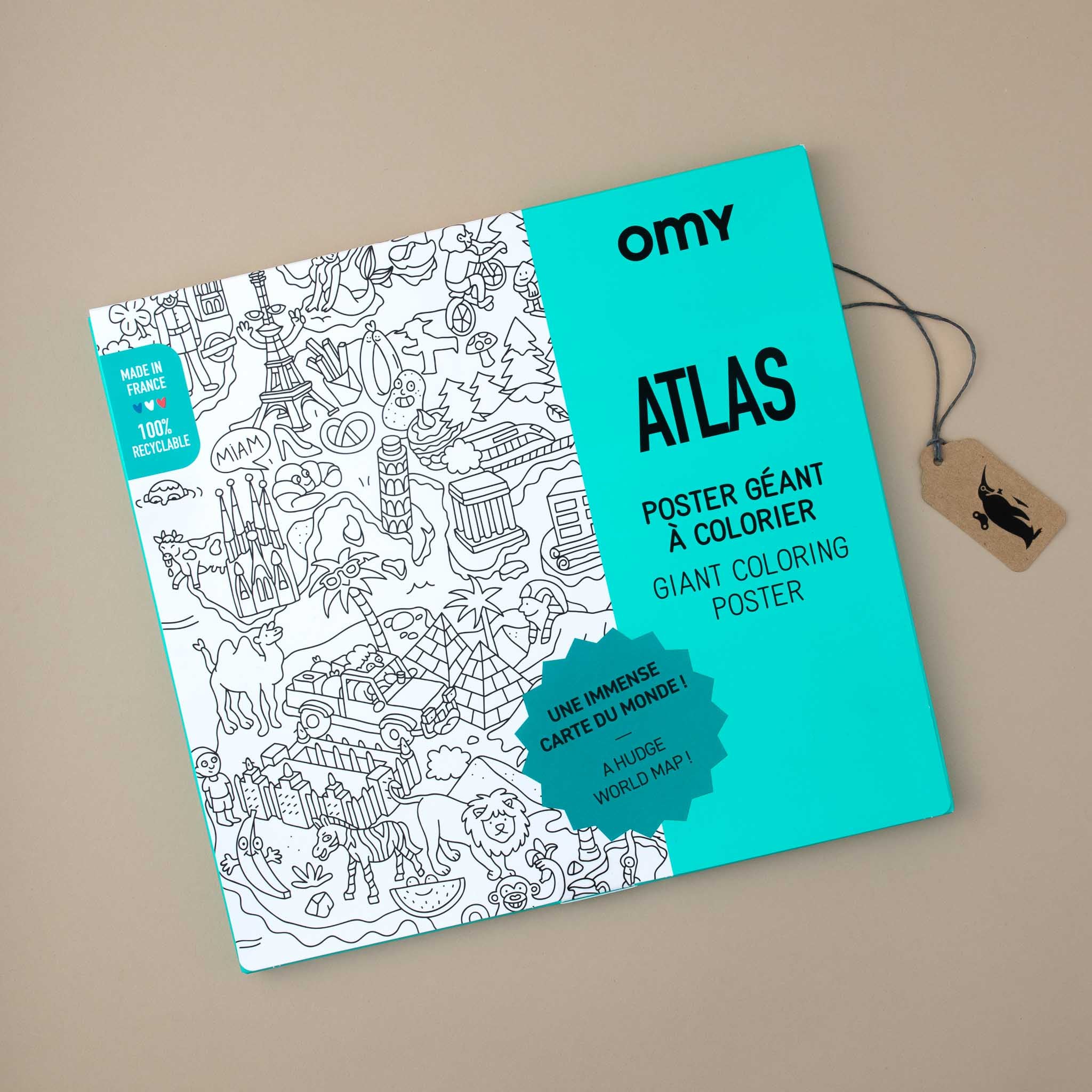 package-with-turquoise-rectancle-and-detail-of-coloring-poster