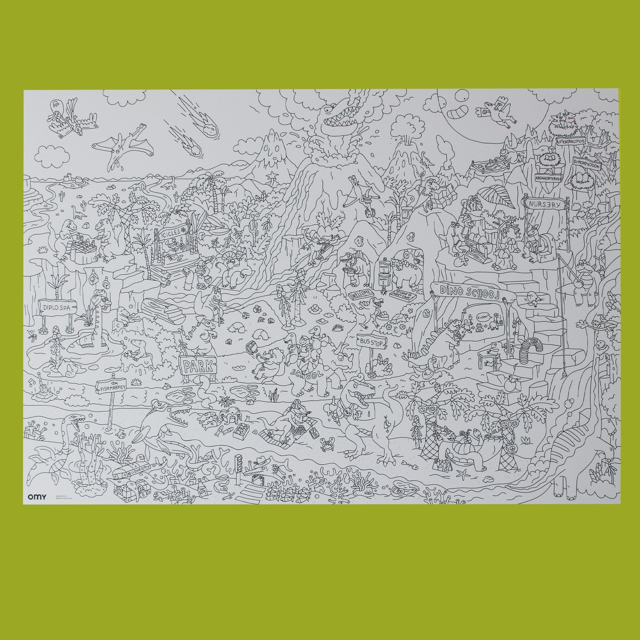 coloring-poster-dino-fully-opened-with-many-cartoon-dinosaurs-doing-various-activities