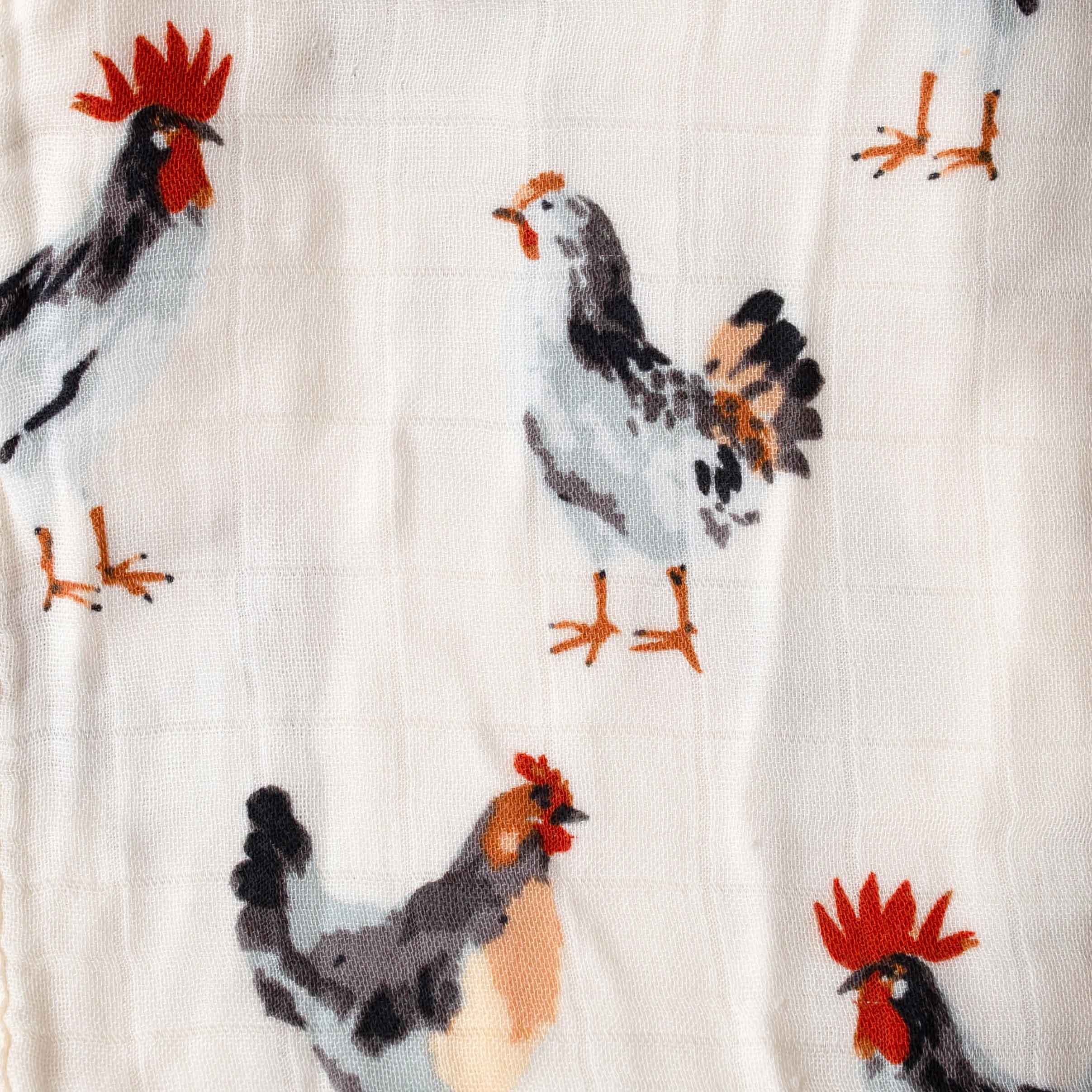 big-lovie-chickens Pattern of chickens on a textured fabric background