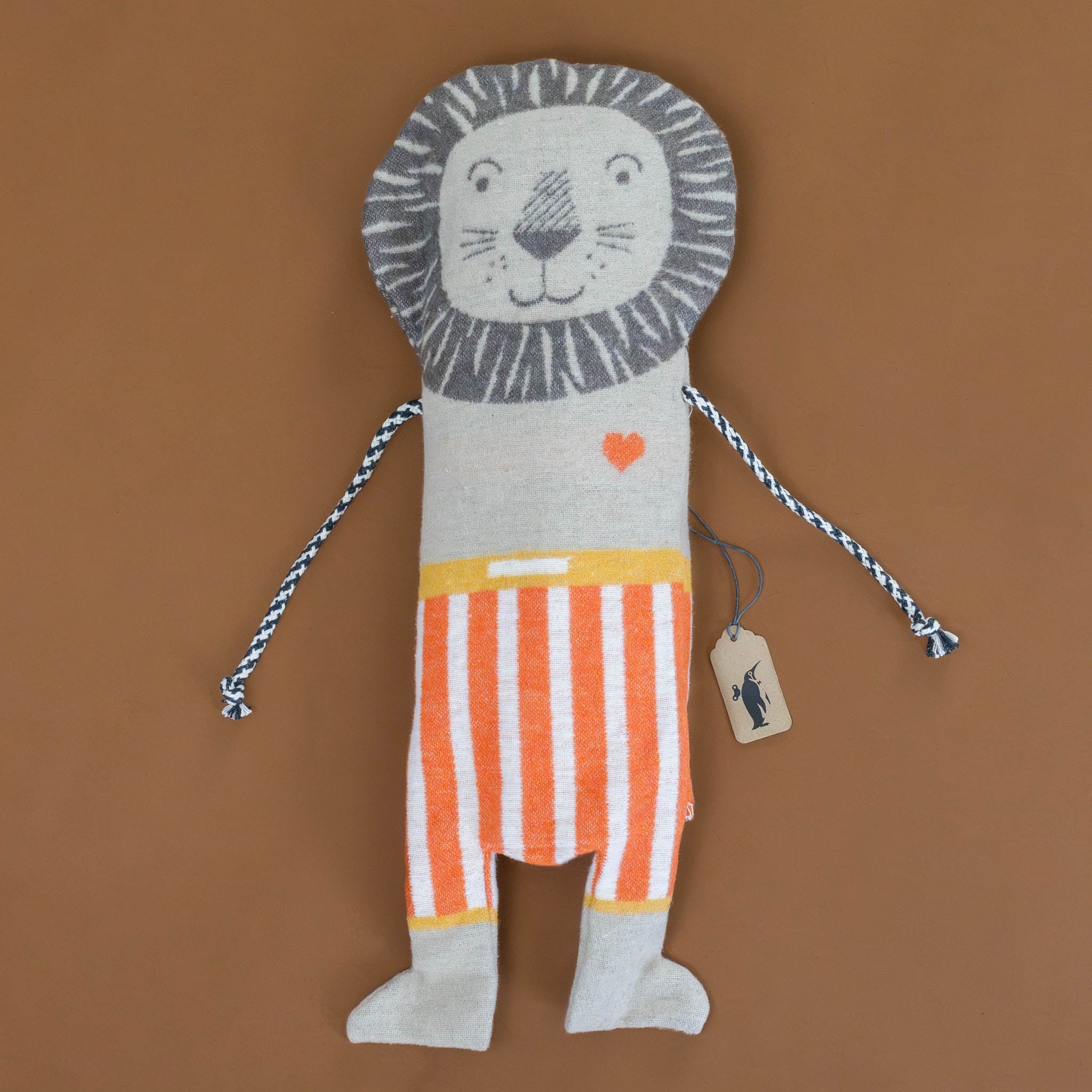 blanket-and-puppet-set-lion-with-orange-and-white-striped-pants-and-black-and-white-corded-arms
