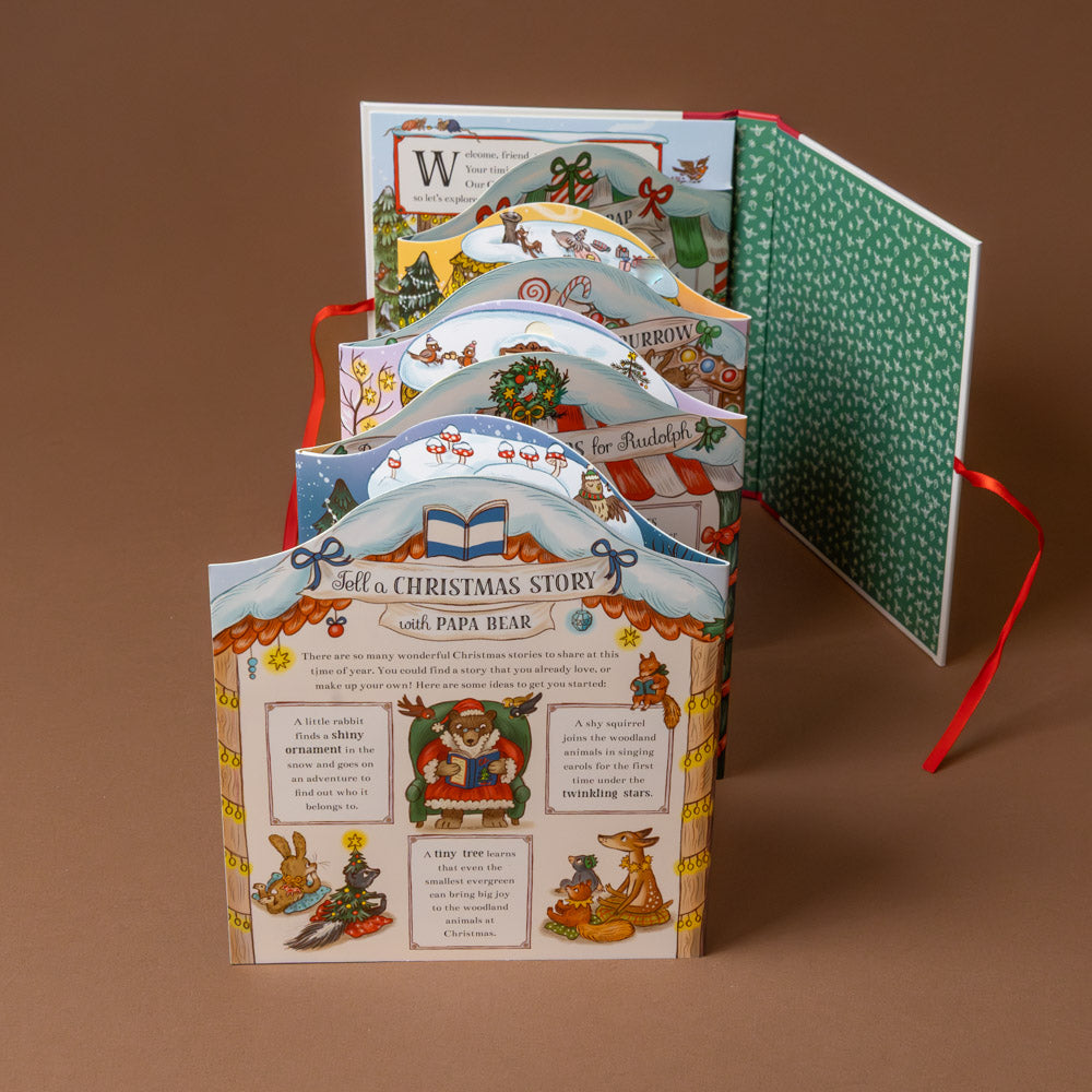 brown-bear-woods-christmas-is-coming-to-town-fold-out-advent-calendar-book unfolded