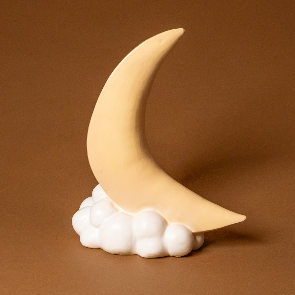 crescent-moon-lamp on a brown background
