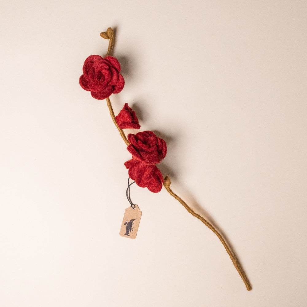 felt-rose-branch-dark-red