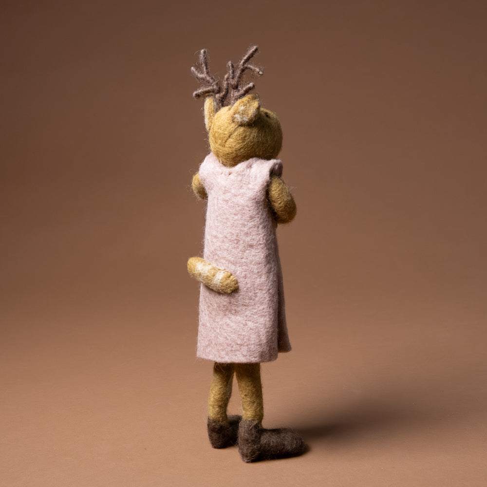 felted-brown-deer--pink-dress--bowl-of-berries-back