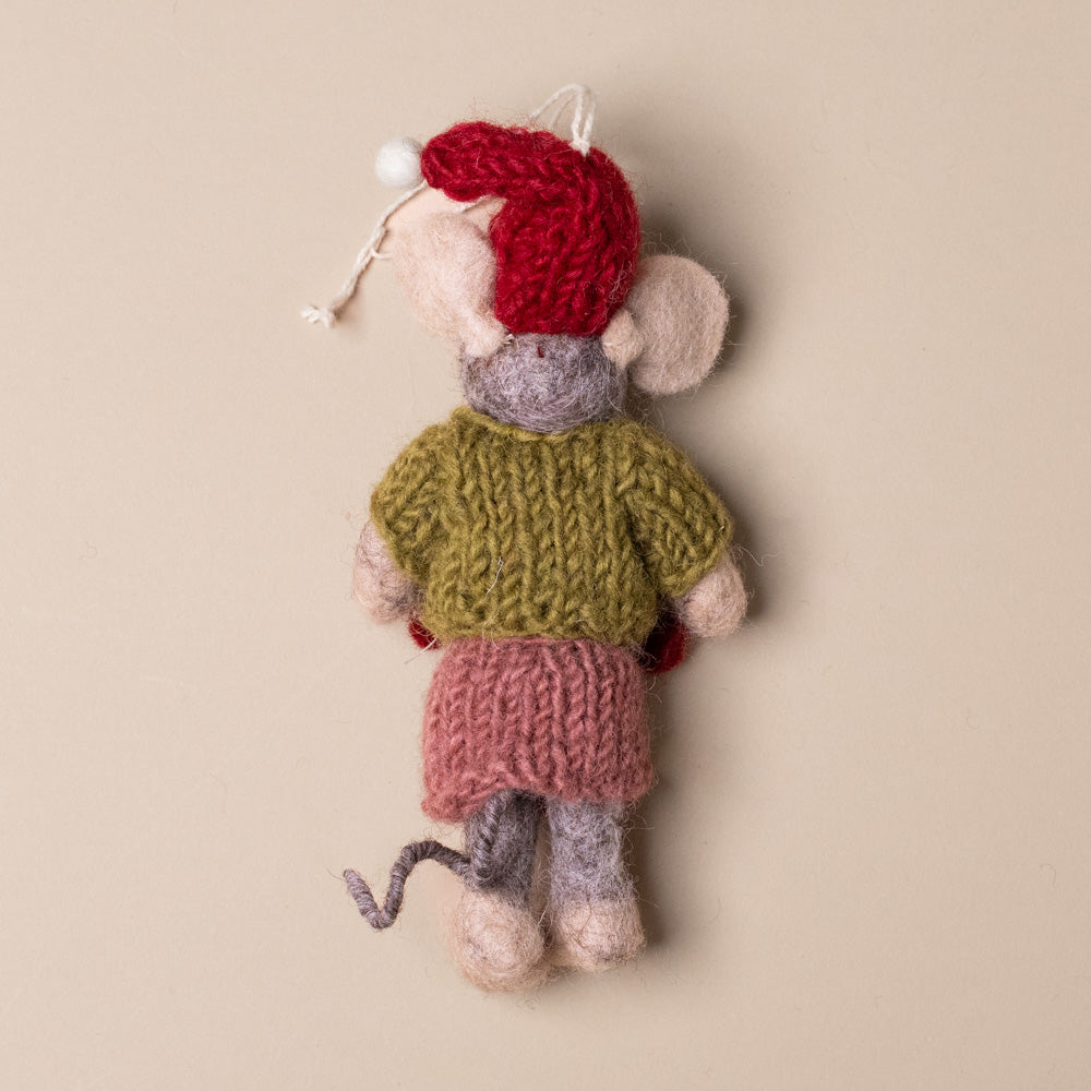 felted-grey-mouse-ornament--green-sweater-pink-skirt--mittens-back