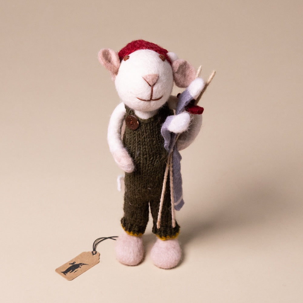 felted-white-mouse-green-overalls-and-skis