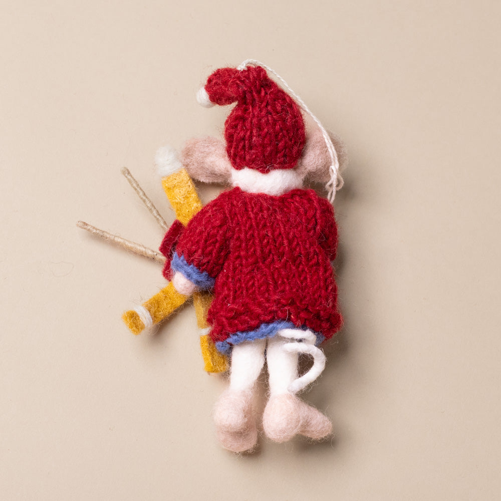 felted-white-mouse-ornament-red-dress-and-skis=back