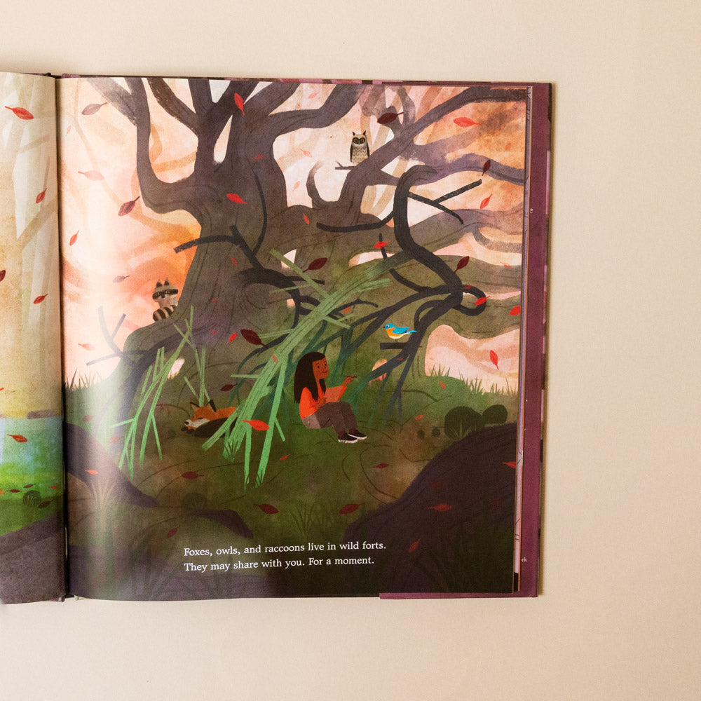 forts-open-page-with-illustration-and-tex-of-child-in-forest-fort