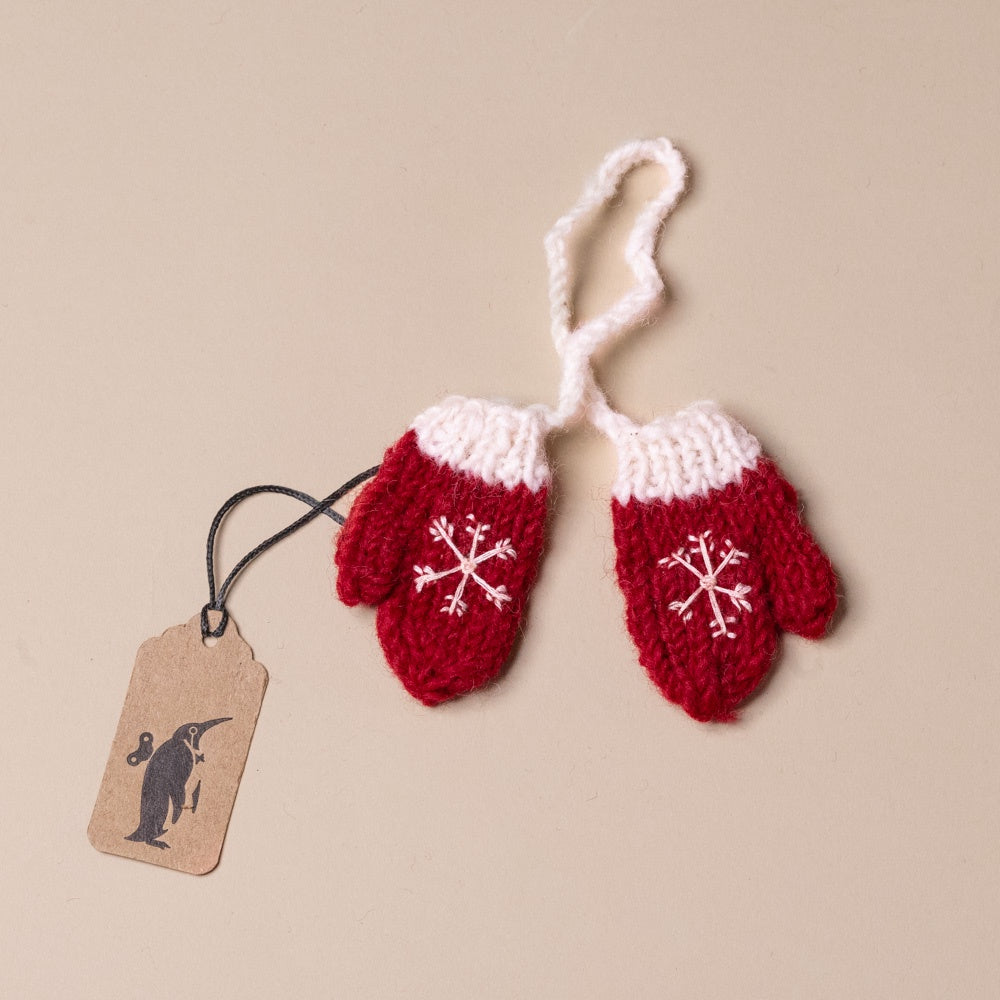 hand-knit-red-mittens-ornament-snowflake