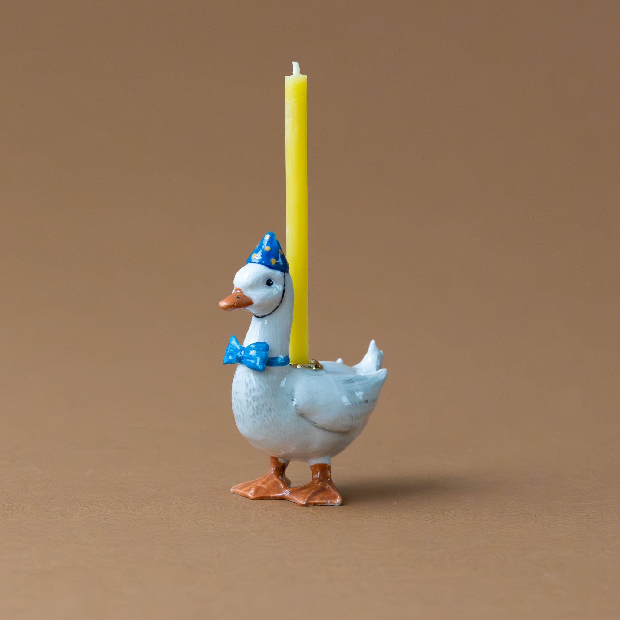 heirloom-porcelain-cake-topper-goose-blue-hat-beeswax-candle