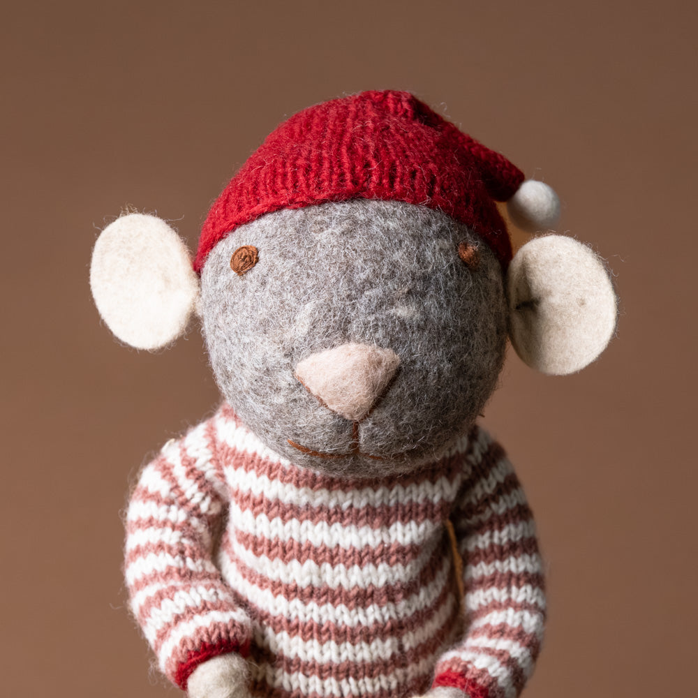 jumbo-felted-grey-mouse--red-stripe-sweater-dress-with-mushroom-bucket-face