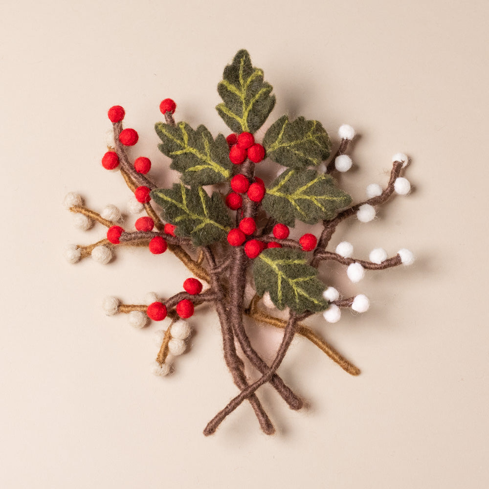 Little Felt Berry Branch | Red