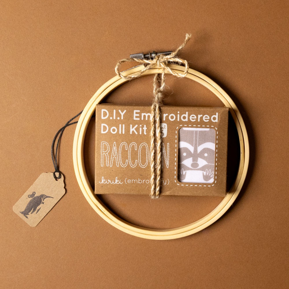 Make Your Own Embroidered Animal Kit | Raccoon