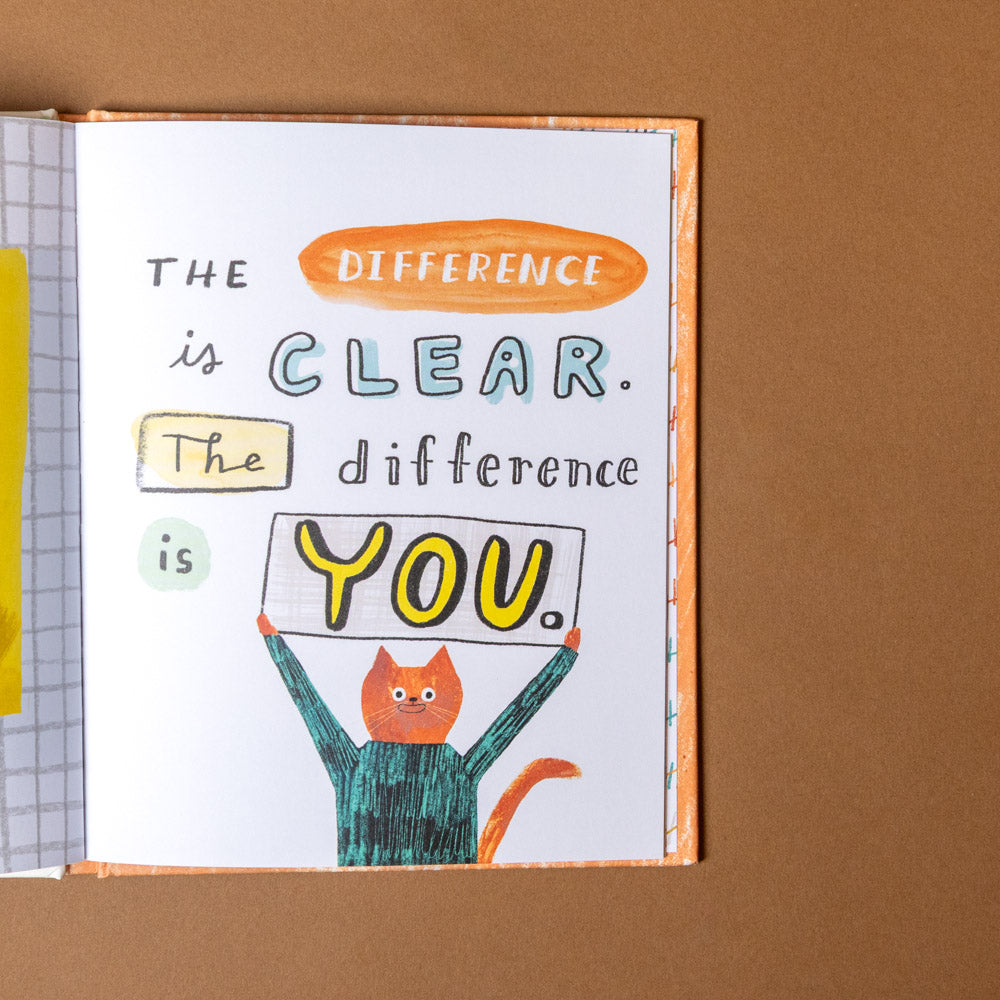 this-isnt-a-book-its-my-thanks-in-disguise Open book with motivational quote and illustration on a brown background