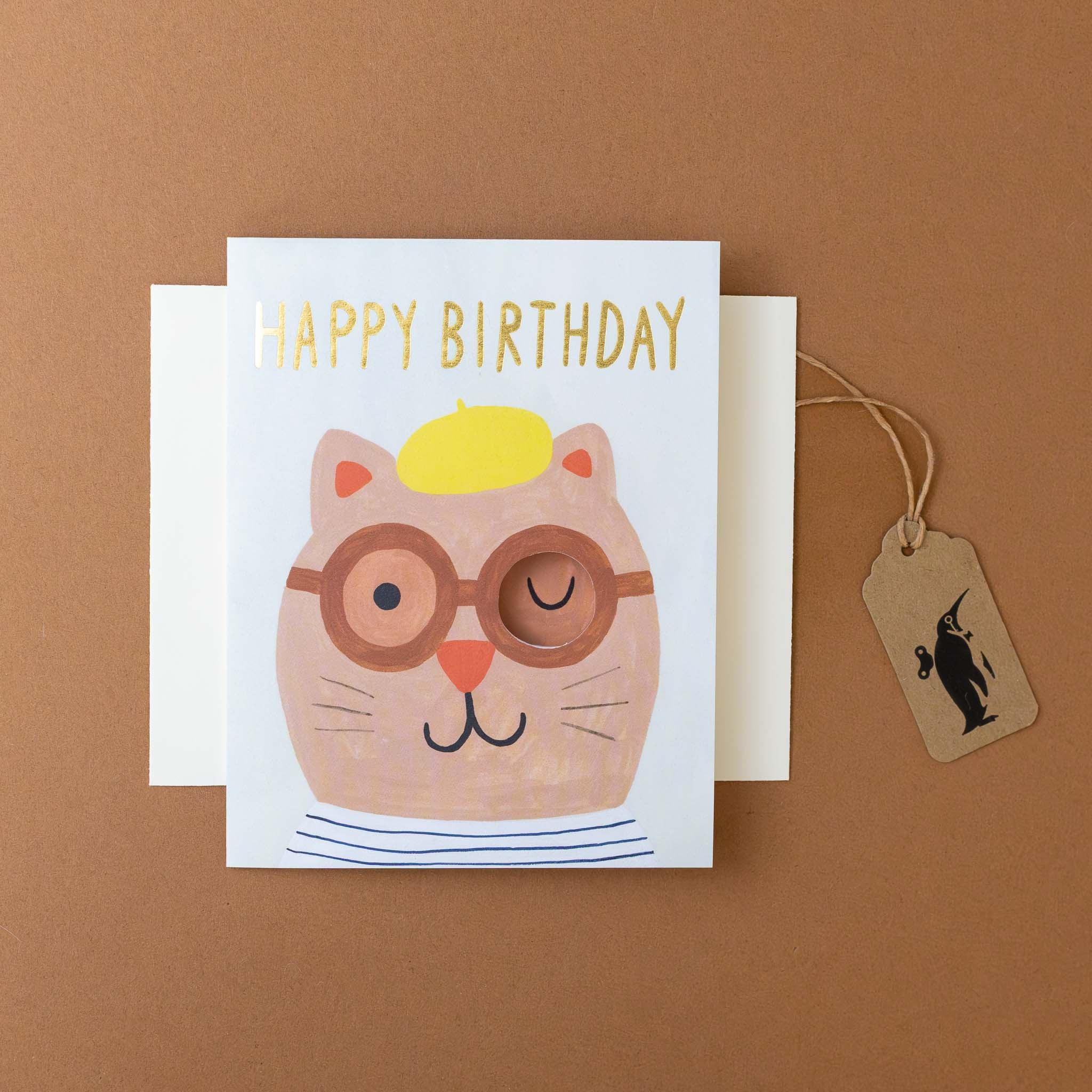 yellow-beret-cap-winky-birthday-cat-greeting-card