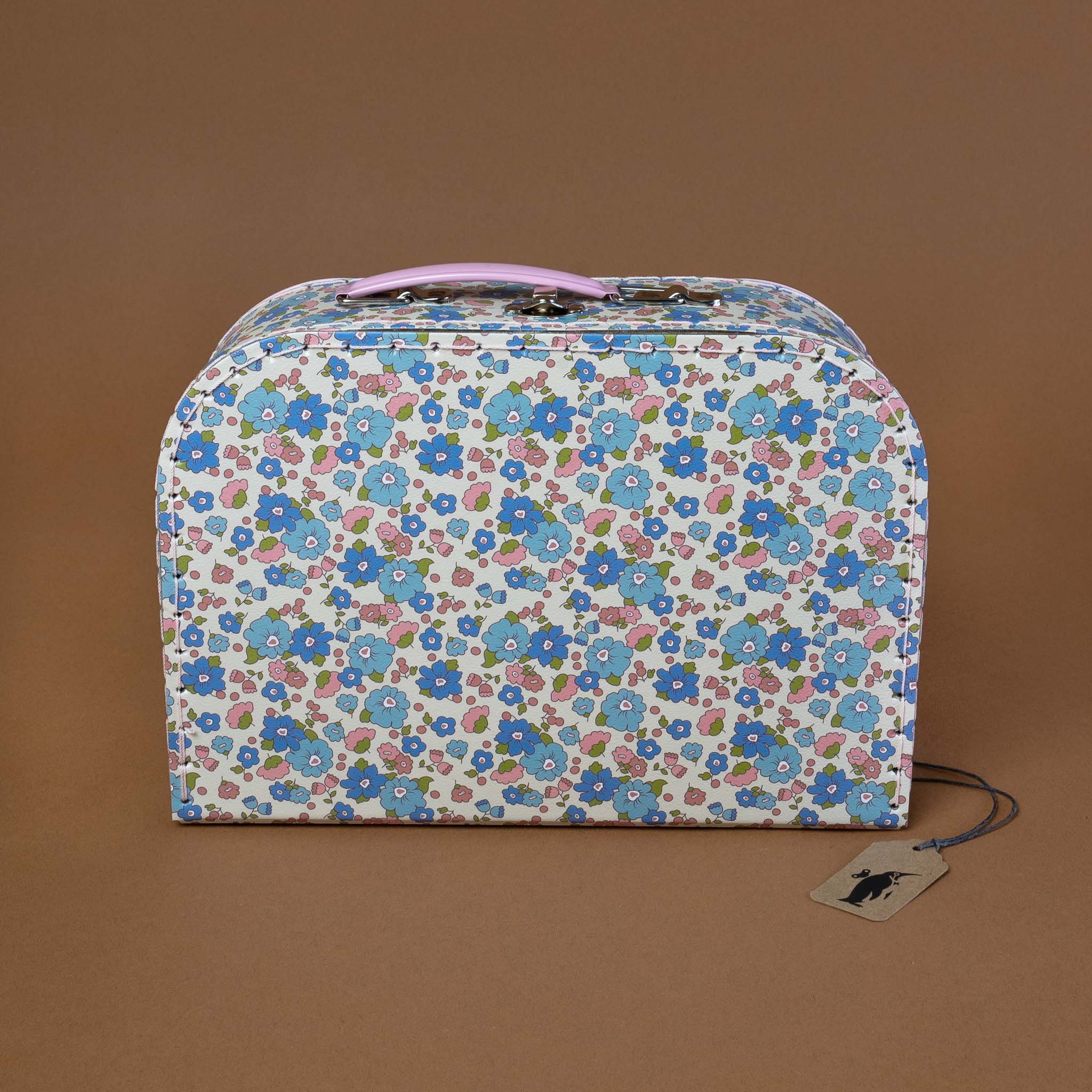 blue-floral-suitcase-with-pink-handle